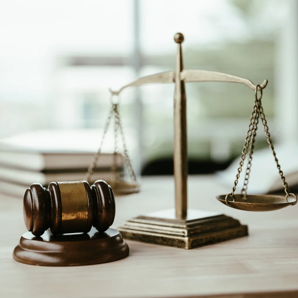 Gavel and scales of justice